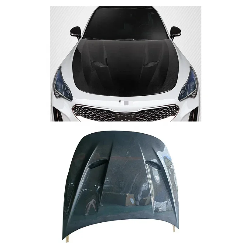 Factory price carbon fiber Engine bonnet for kia stinger carbon fiber hood perfect ftiment 18-23