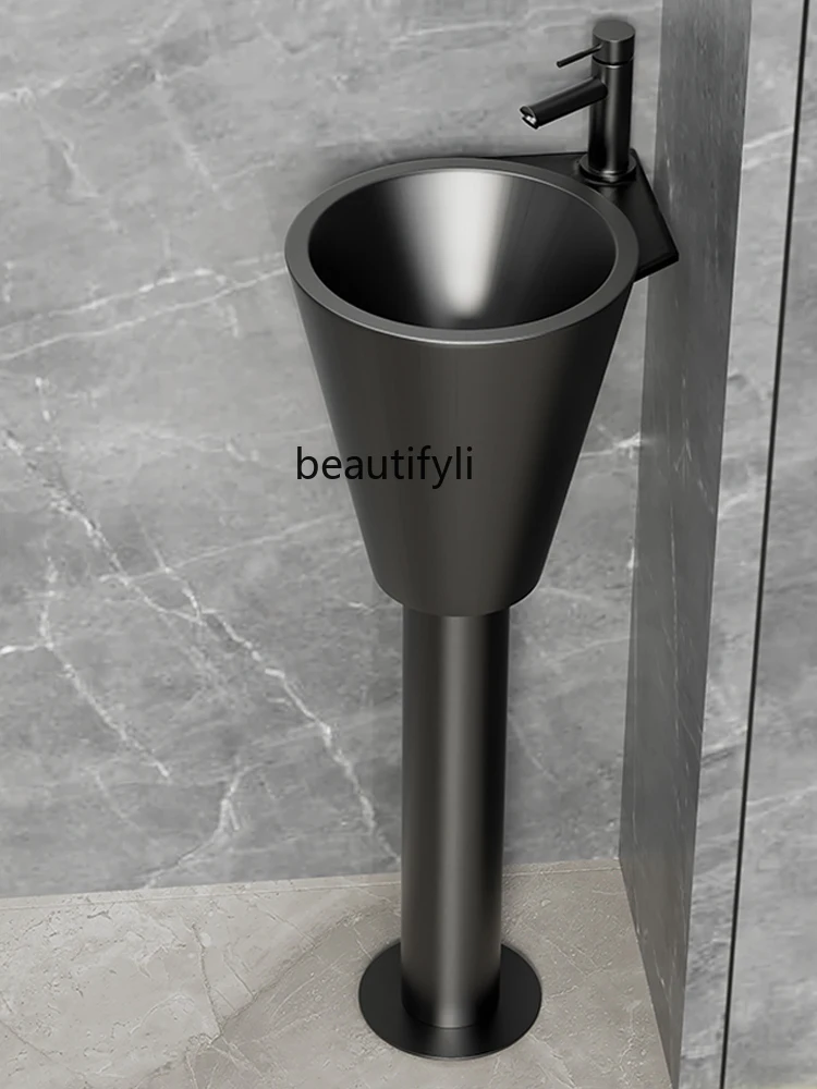

Stainless steel column basin School bathroom Floor-to-ceiling washbasin Wall corner washbasin