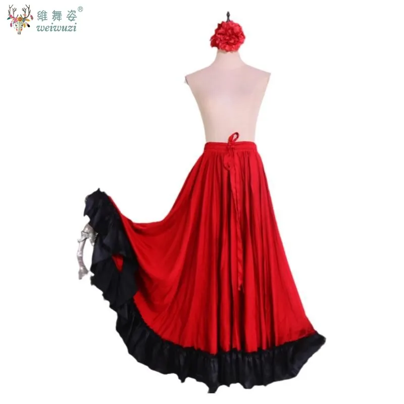 Saias de dança de flamenco roupas de prática high end sexy 720 graus saia de balanço palco desempenho traje roupas de dança moderna