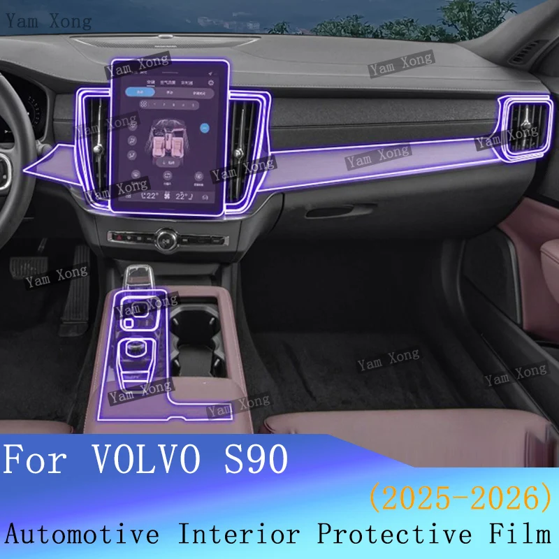 

Car Full set interior Film For VOLVO S90 2025 2026 screen Transparent TPU Protective Navigation Anti-Scratch Film BC Pillar Film