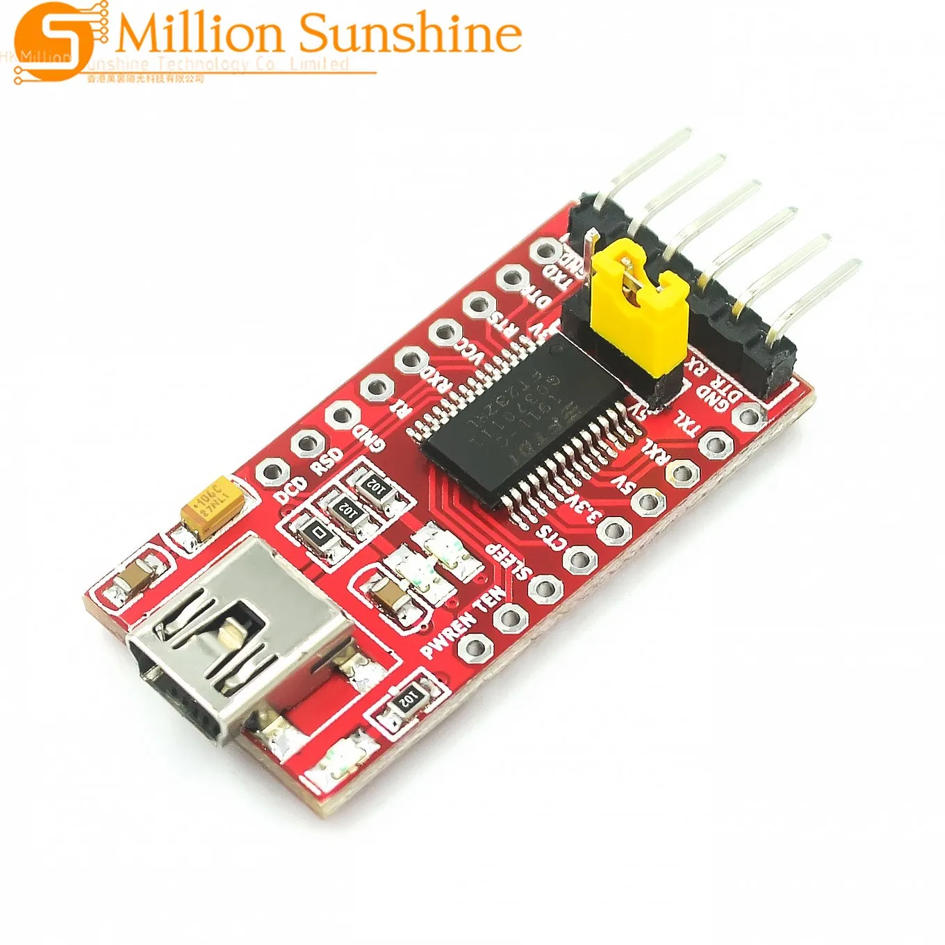 Кабель-адаптер FT232RL USB-TTL 5В/3.3В для загрузки программ и работы с последовательными портами (USB-232)