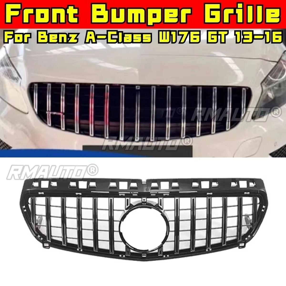 

Car Bumper Grill Decorative Strips Racing Grille Body Kit Front Bumper Grill For Mercedes Benz A-Class W176 GT 2013-2016
