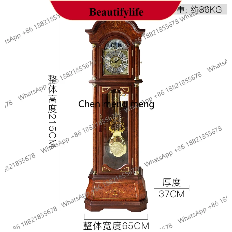 d178 Vertical mechanical floor clock Living room European-style villa seat clock Chinese retro classical pendulum clock American