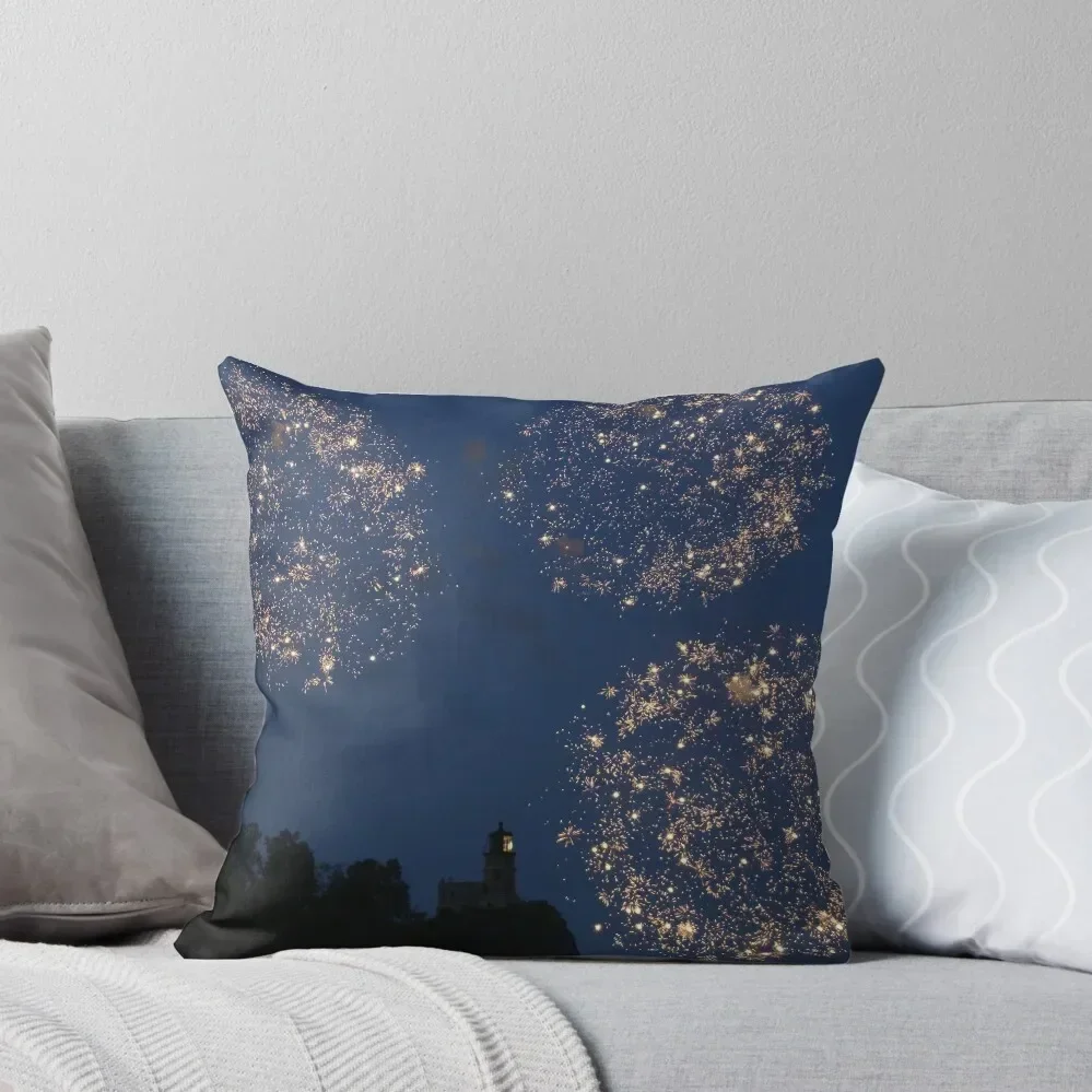 

Fireworks Over The Lighthouse Throw Pillow bed pillows Pillow Cases Decorative Room decorating items pillow