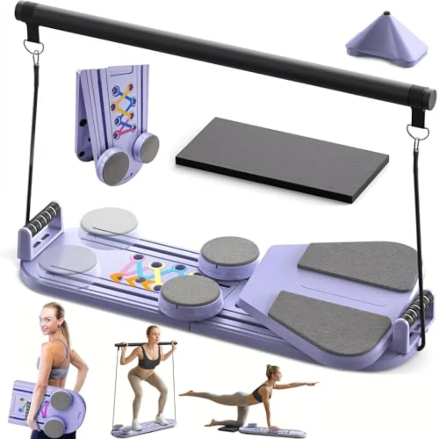 

Тренажер для пилатеса Reformer - Портативный складной комплекс 6 в 1 для домашних тренировок, пилатеса, флоу-пилатеса и упражнений для пресса - M