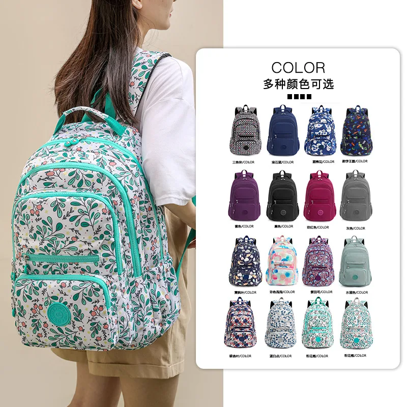 

Extra-large Quality Women Backpack School Nylon Travel Rucksack Girls Flower Printing Bag Female Hiking Outdoor Sport bag bolsas