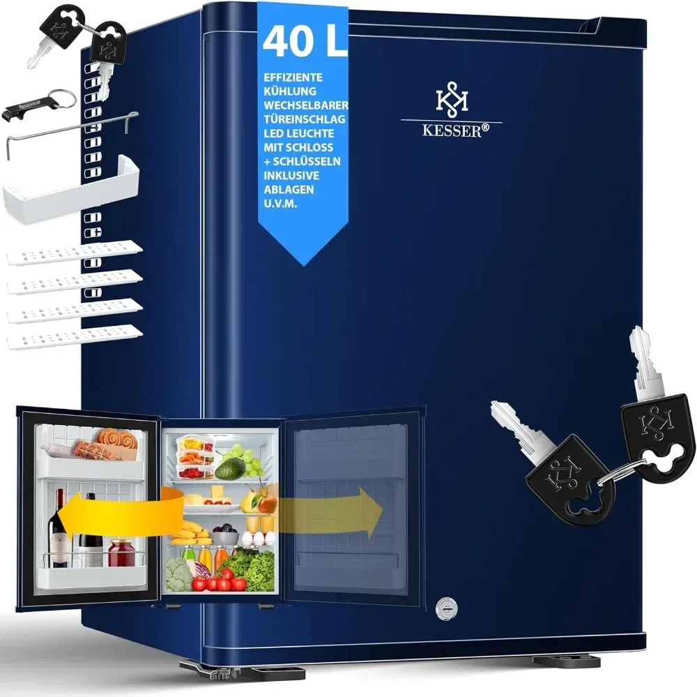KESSER ® Mini Nevera Con Cerradura und Llave, Minibar 40, Liter de Kush Diego Diego, Frigorífico 22 dB, Cambio de Bonus