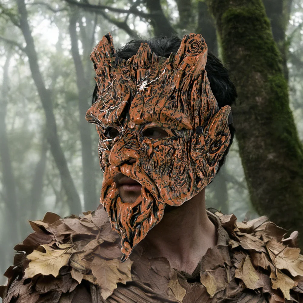 

Half Face Tree Spirit Mask Cosplay Tree Monster Skull Masks Halloween Carnival Masquerade Dress Up Party Costume Props Gifts