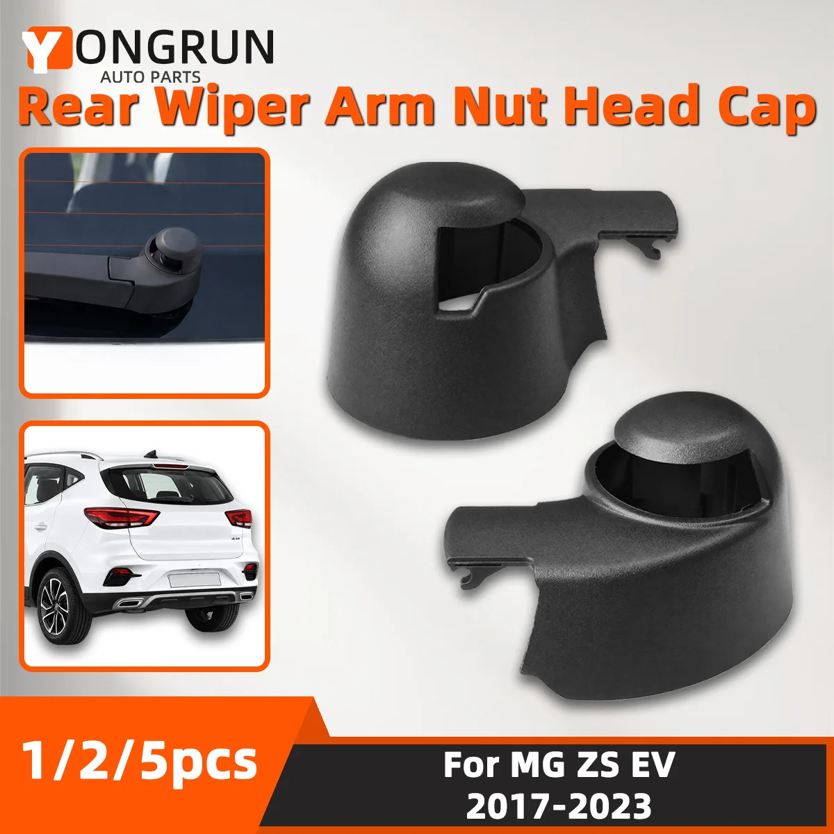 YONGRUN Car Rear Wiper Arm Nut Cover Is Suitable For Mg ZS EV/ZSEV/EZS 2017-2023 OE10341840 Durable Nut Protector 1/2/5pcs