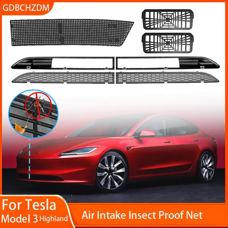 

Для Tesla Model 3 Highland 2024, нижний бампер, сетка от насекомых, защита от пыли, внутренняя вентиляционная решетка, крышка, защита от насекомых, передняя крышка