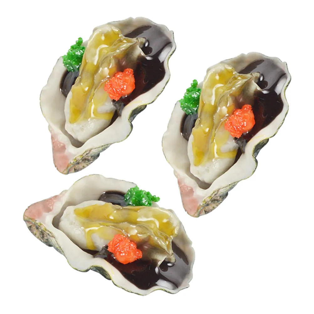 3 шт. Искусственные имитации устриц, морепродуктов, моллюсков, декоративные реквизиты для ресторанов, домашней кухни, образовательных целей, фотосъемки, муляжи еды