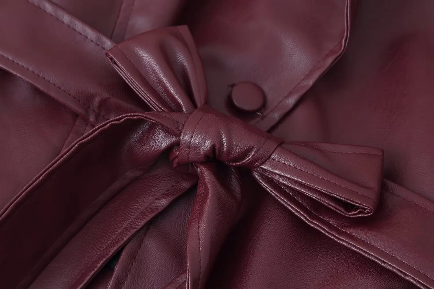 Giacca con cintura in ecopelle retrò Cappotto corto da donna slim fit a maniche lunghe con colletto alla coreana 2025 Nuovi arrivi autunno/inverno