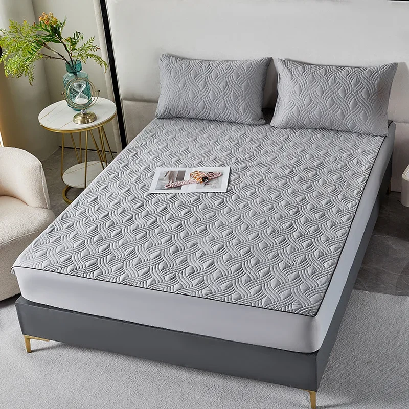 

Solid color versatile 100 long-staple cotton padded mattress Class A maternal and infant grade antibacterial pure cotton