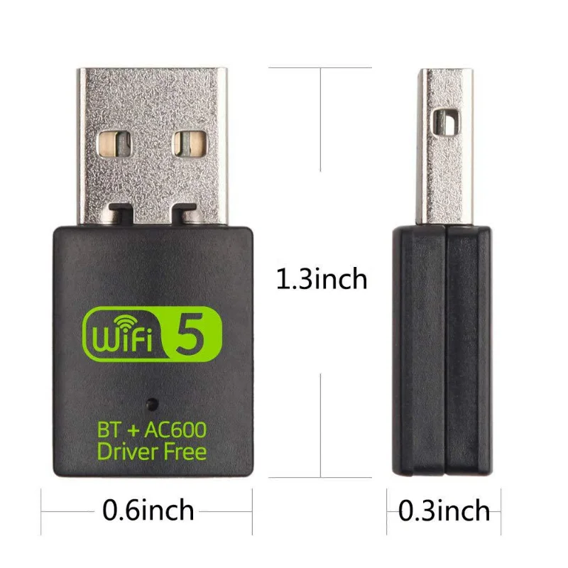 AMKLE 600Mbps WIFI USB Bluetooth Adapter Driver Free BT wifi USB dongle Dual Band LAN Ethernet Adapter USB Network Card