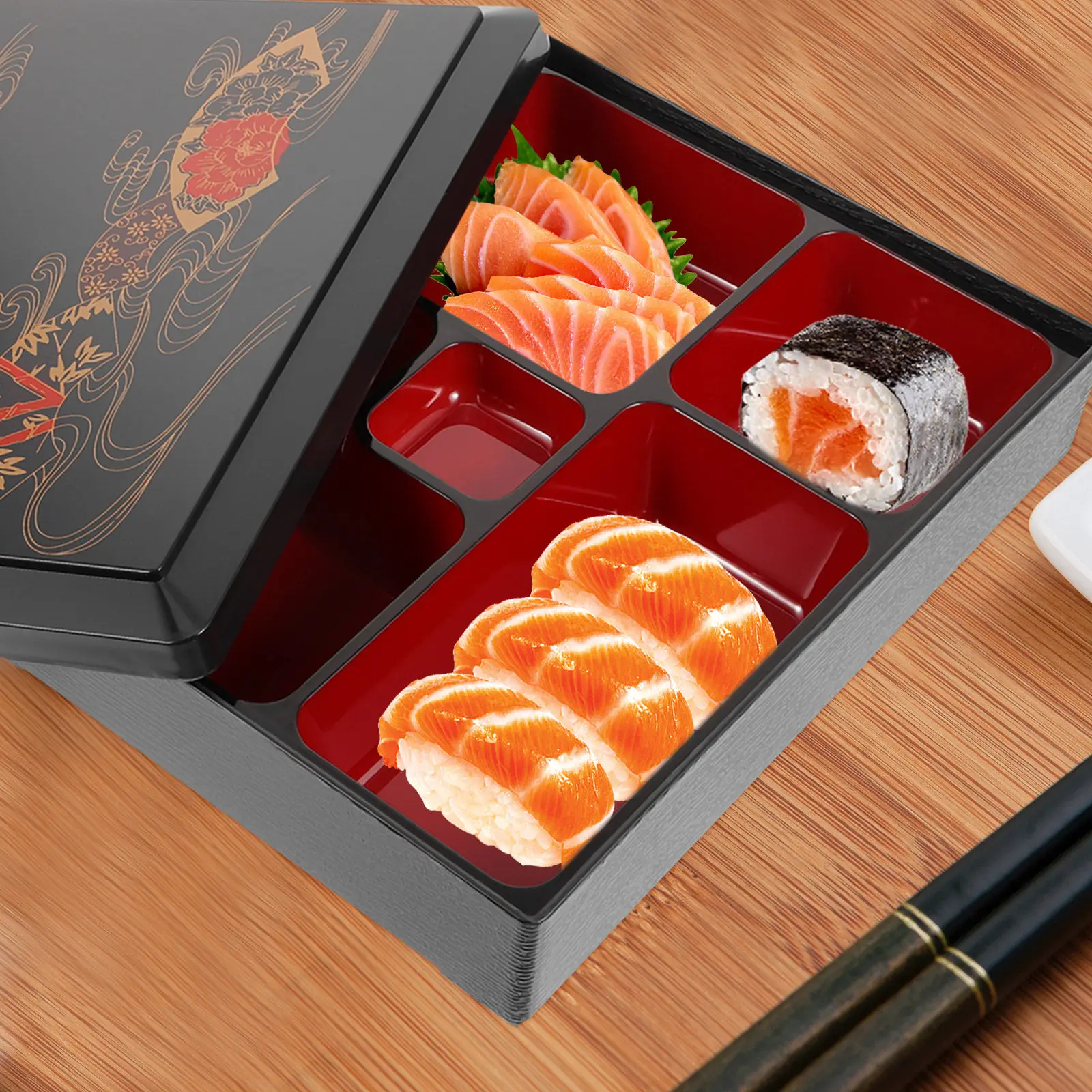 Caja Bento para Sushi y Sashimi, Calidad de Restaurante, Resistente al Calor, Sellada, a Prueba de Humedad y Polvo, Contenedores para Almacenamiento de Alimentos y Almuerzo