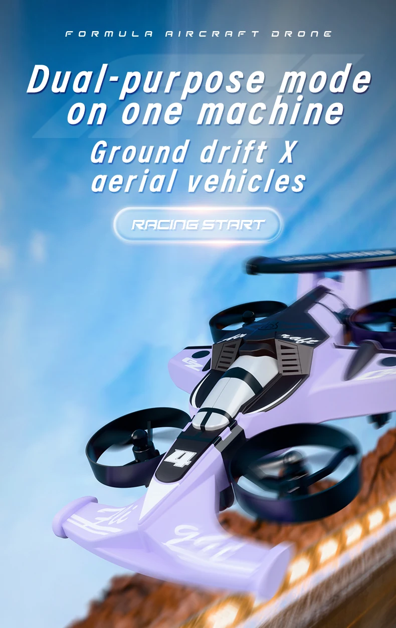 2026 2in1 Amphibious RC Car And RC Plane 2.4G Left and Right Throttle Drift Racing Fixed-wing Aircraft Drone Toys For Children