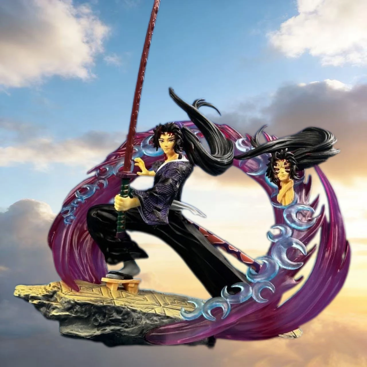 

20.5cm/8in Demons Slayers Anime Kokushibo Pvc Statue Model Luminescent Figurine Collection Desktop Decoration Ornament Toys Gift