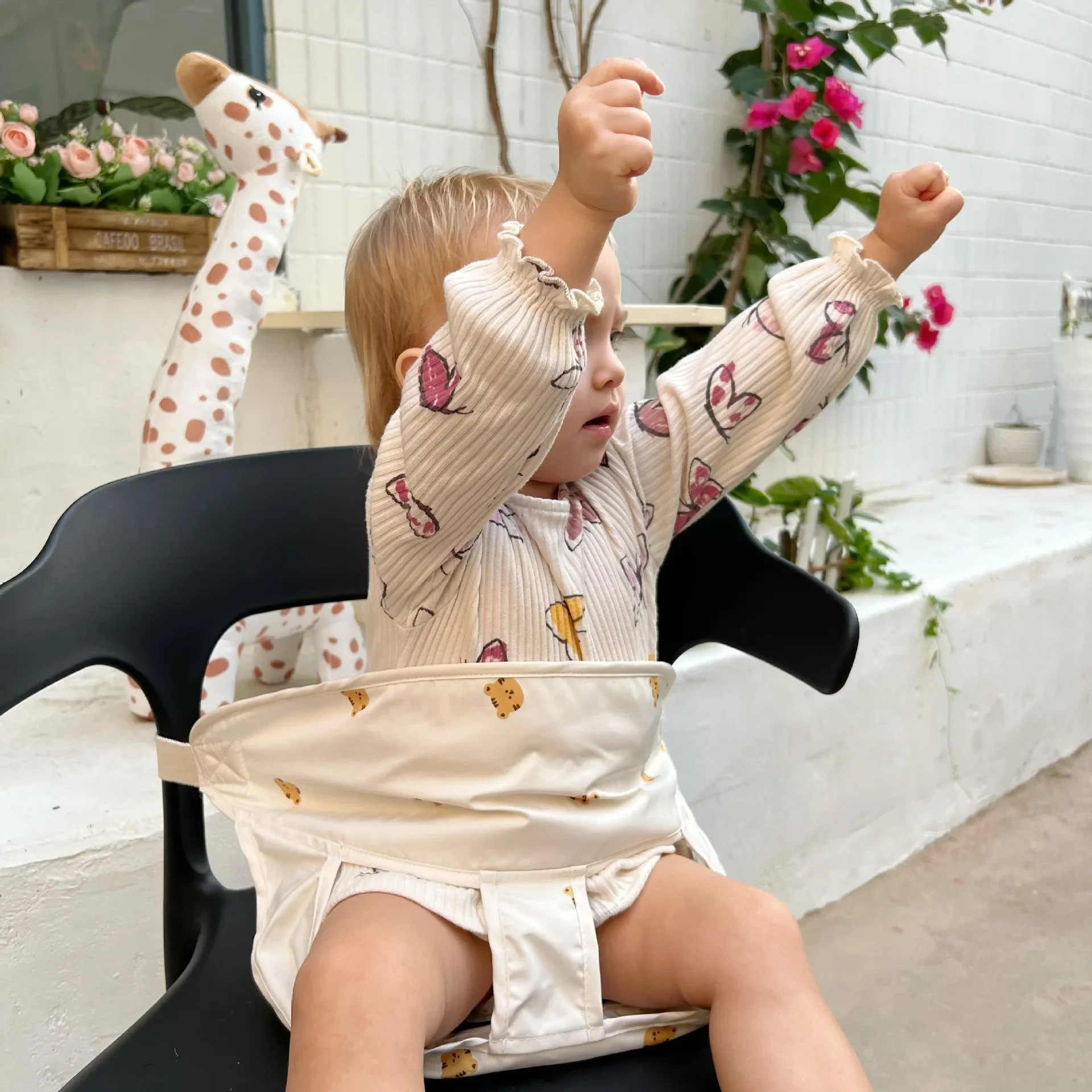 Baby Seat Safety Belts Cartoon Foldable Baby Dining Chair Belt Infant Portable Booster Seats Child Baby Feeding Highchair Belt