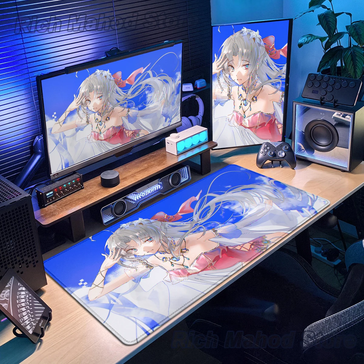 Carlotta Montelli DeskMat Wuthering Wave Mouse Pad Computer da ufficio Tavolo Tastiera Tablemat Gaming Laptop Accessori da scrivania Tappeto