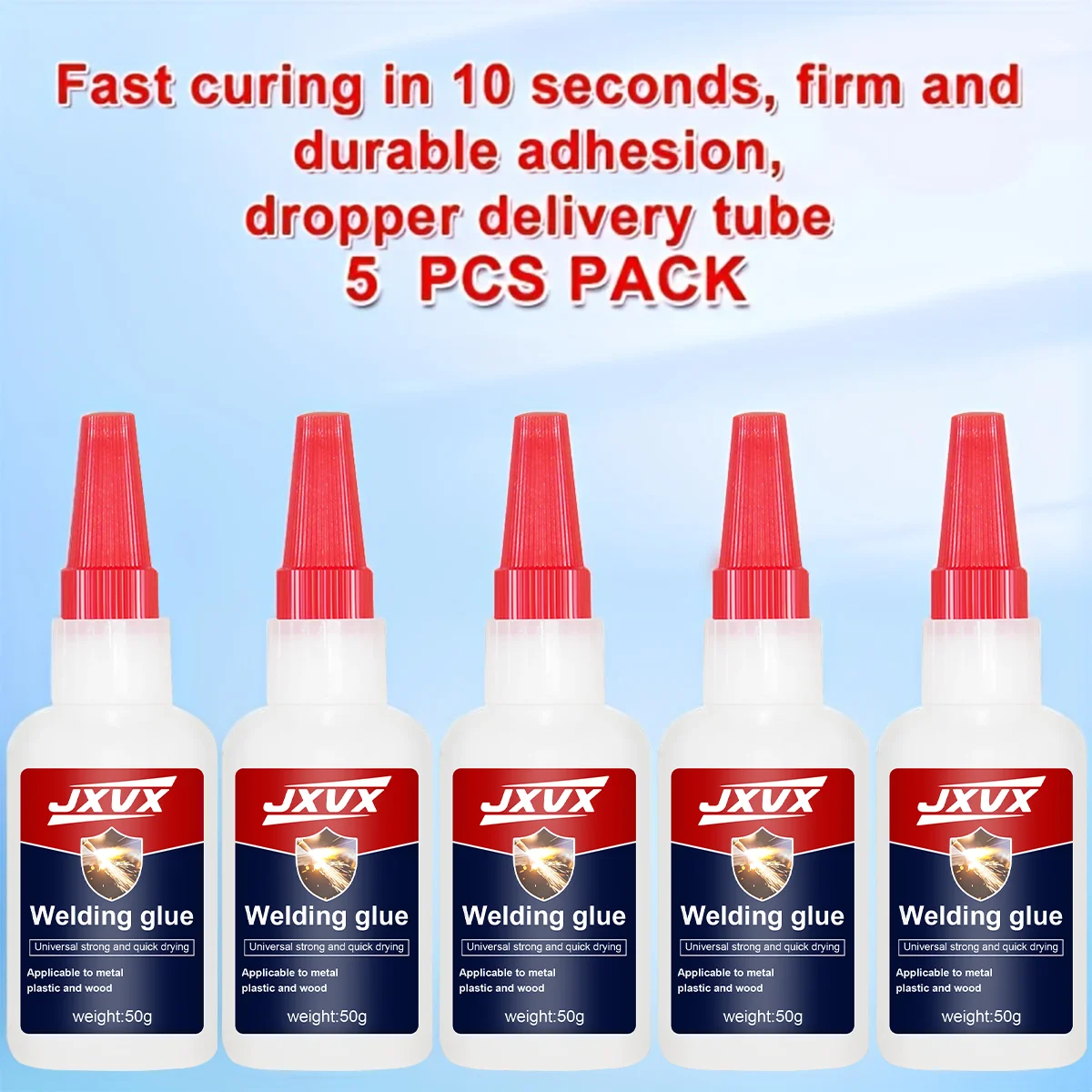 

50 ml Super glue universal high resistance for resin ceramic metal glasses industrial resistance and instant effect 100% joint, clear instant adhesive, stationery Desk repair glue