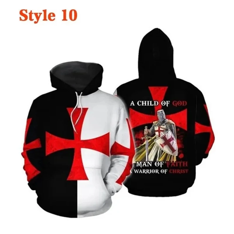 Knight Templar Mens Hoodie Sweatshirt 3d Printed Men Women Casual Hooded Sweatshirts Pullover Hip Hop Harajuku Streetwear Tops