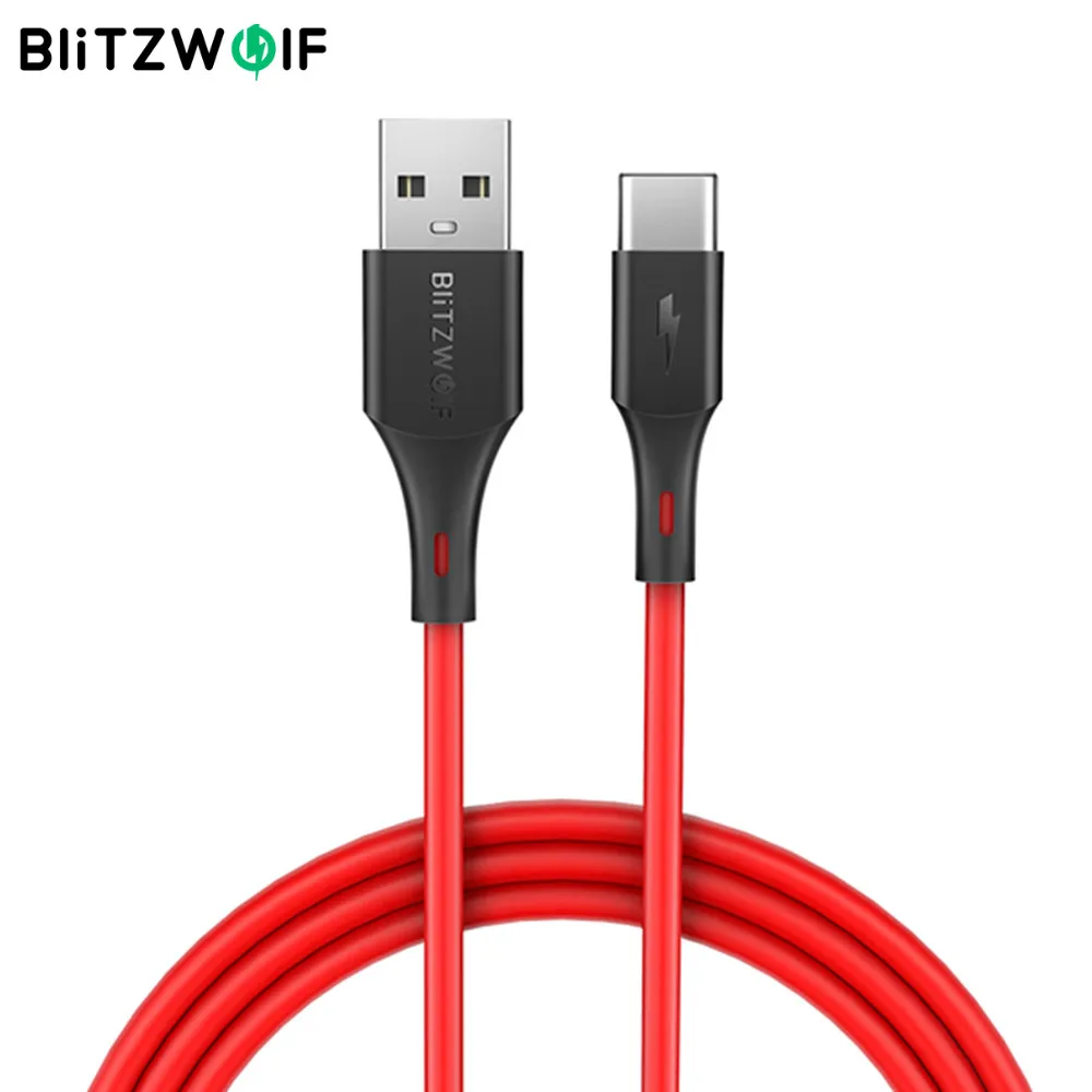 BlitzWolf BW-TC15 6ft/1.8m 3A USB Type-C Charging Data Cable Mobile Phone Fast Charging USB C Charger Cable Data Cord for Huawei