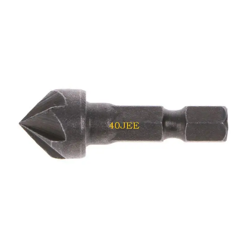 

40JE Countersink Drill Bit Set 6 Fluted Countersink 1/4inch Hexagonal Handle Tool