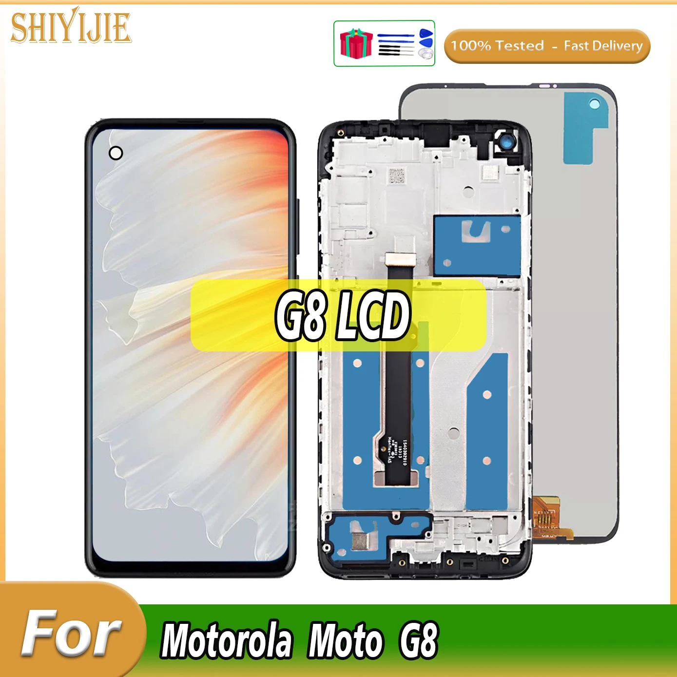 

AMOLED For Motorola MOTO G8 XT2045-1 XT2045-2 XT2045-5 LCD Display Touch Screen Digitizer For MOTO G8 XT2045 Screen With Frame