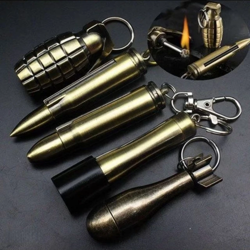 Hot Selling Metal Mini Match Lighter Outdoor Multifunctional Keychain Portable Windproof Lighter Cigarette Accessories