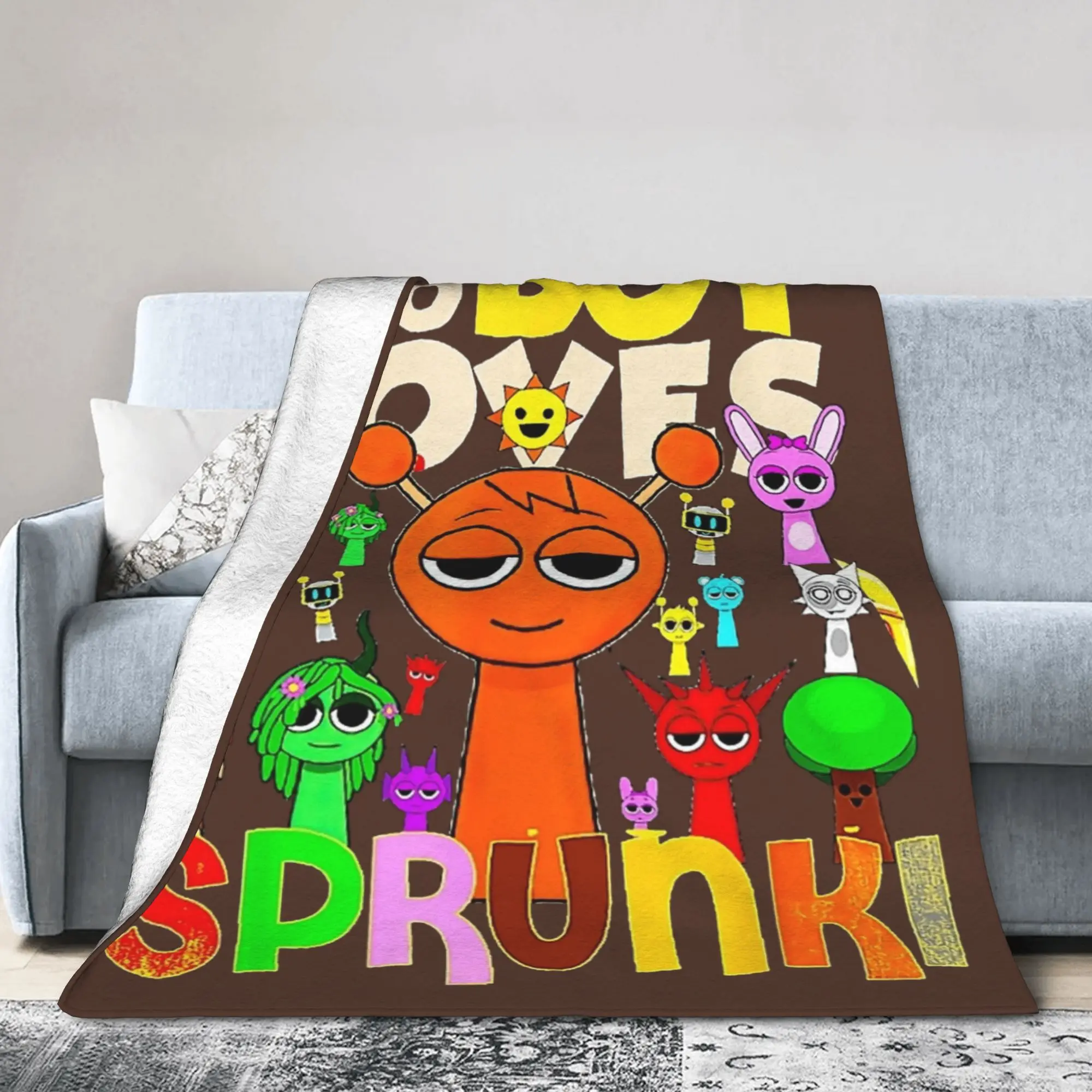 

Just A Boy Who Love My Birthday Blanket Fleece Autumn Sprunki Lightweight Throw Blankets for Bedding Travel Plush Thin Quilt