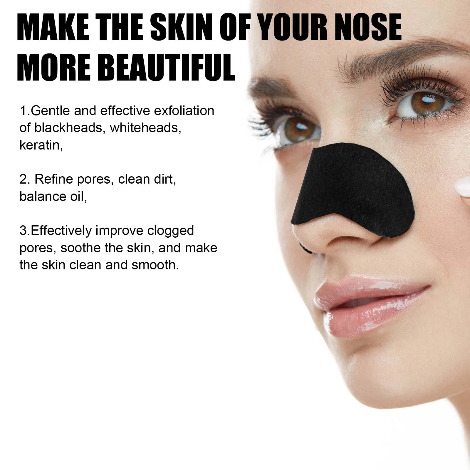 10pcs/Box Charcoal Blackhead Remove Mask Peel Nasal Strips Deep Cleansing Shrink Pore Oil Control Nose Black Head Remove Sticker