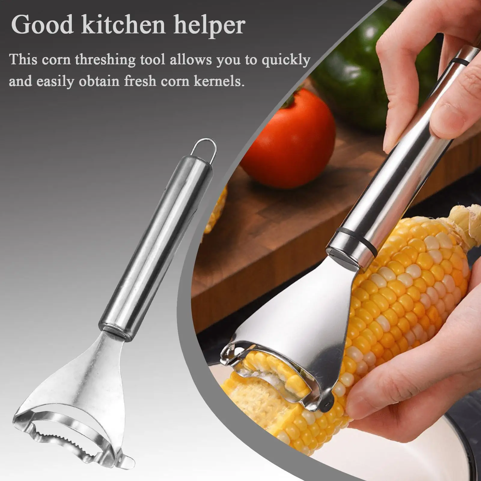 Corn Prep Peeler Corn Stripper Tool With Ergonomic Handle Stainless Steel Cob Scraper Kitchen Gadget For Mom Chefs Cooking