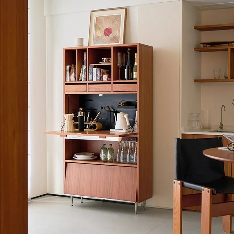 

Retro bookcase Solid wood bookshelf Locker shelf Floor-to-ceiling living room display cabinet storage