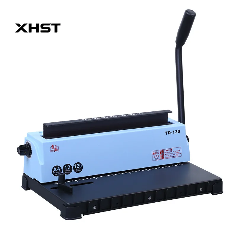 

TD-130 Plastic Ring Binding Machine for Desk/Wall Calendar Punching Double Ring A3/A4 File Binding Removable