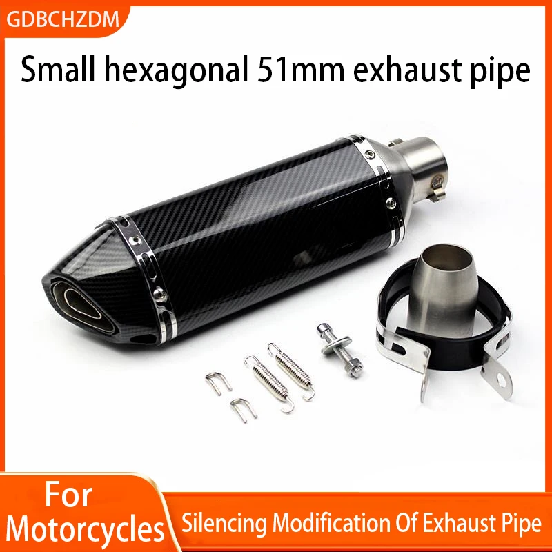 

Motorcycle Noise Reduction Modification New Small Hexagonal 51mm Universal High Temperature Resistant Exhaust Pipe