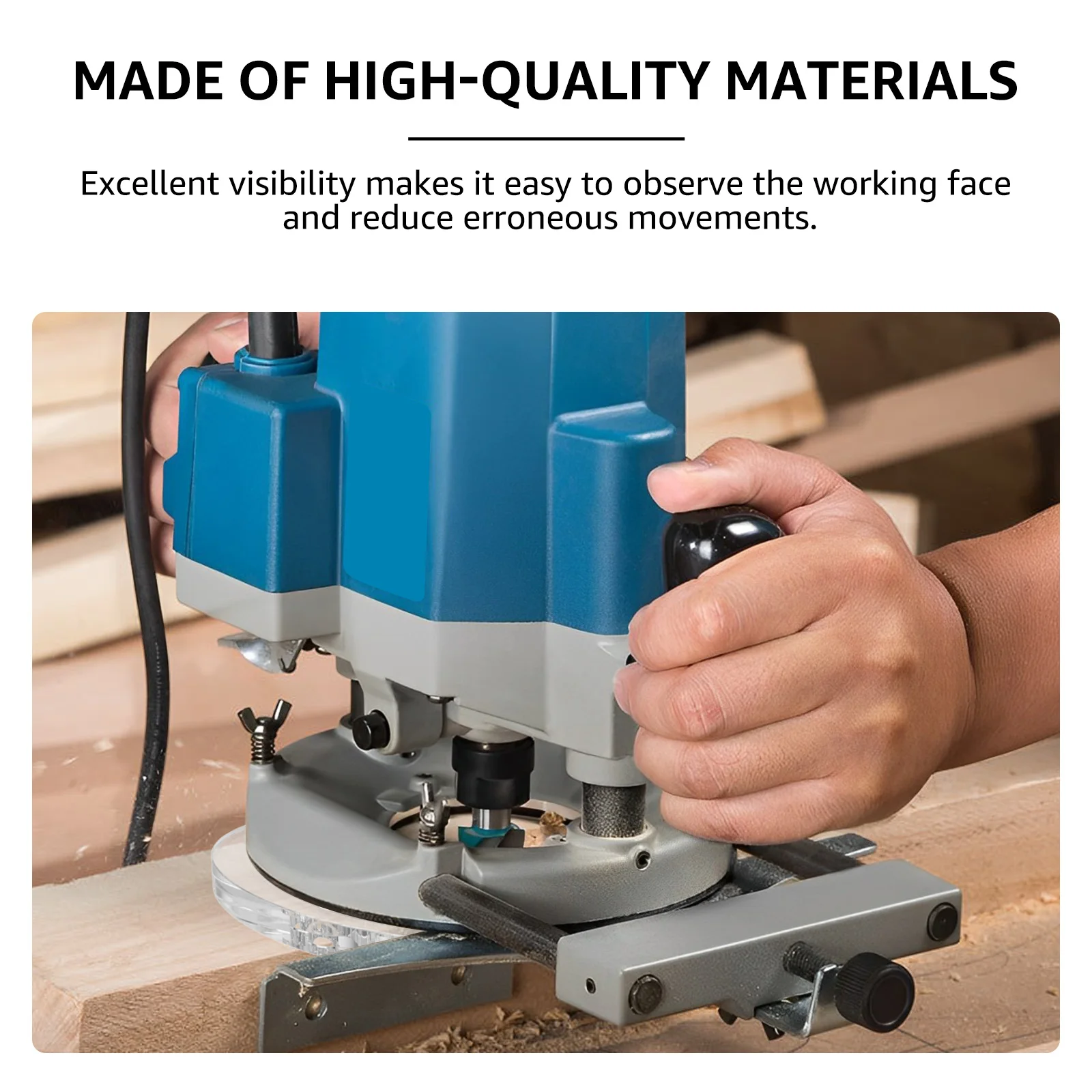 6.5in Acrylic Router Base Plate Transparent Trimming Machine Base Router Table Insert Plate for Woodworking Benche System