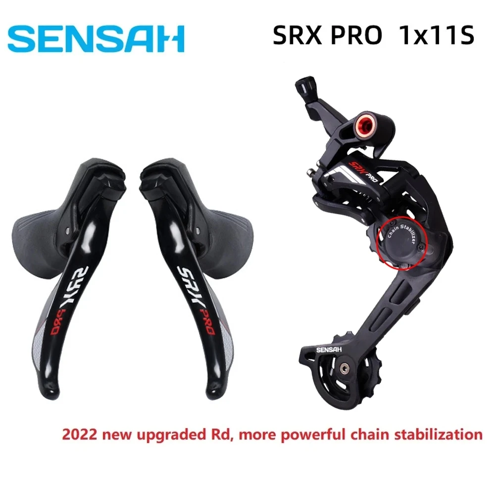 SENSAH Gravel Road Bike SRX Pro 1X11 speed Groupset CX Bicycle 11S Shifter Mechanical Brake Clutch Rear Derailleur Road Bike Set