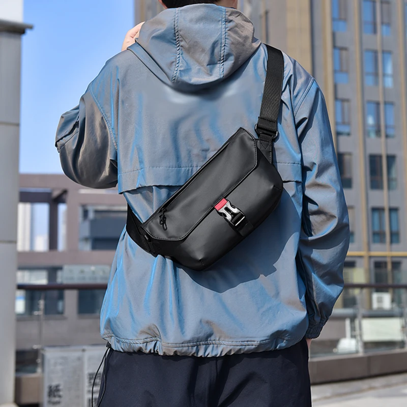 

Men Commuting Crossbody Packs Casual Chest Bag Multi-pocket Shoulder Pack Sport Travel Messenger Bags Large Storage Phone Purse