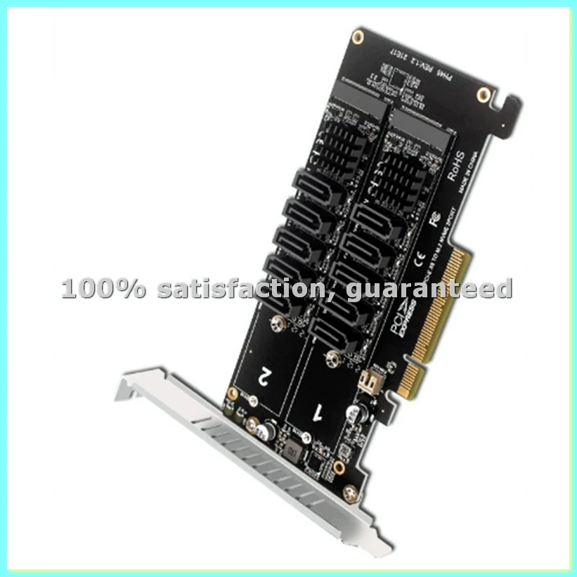 

For PCI-E Expansion Card Dual NVME PCI-E X8 Split Card to 10-Port Adapter Pcie Card JMB585 Chipset-ABFT