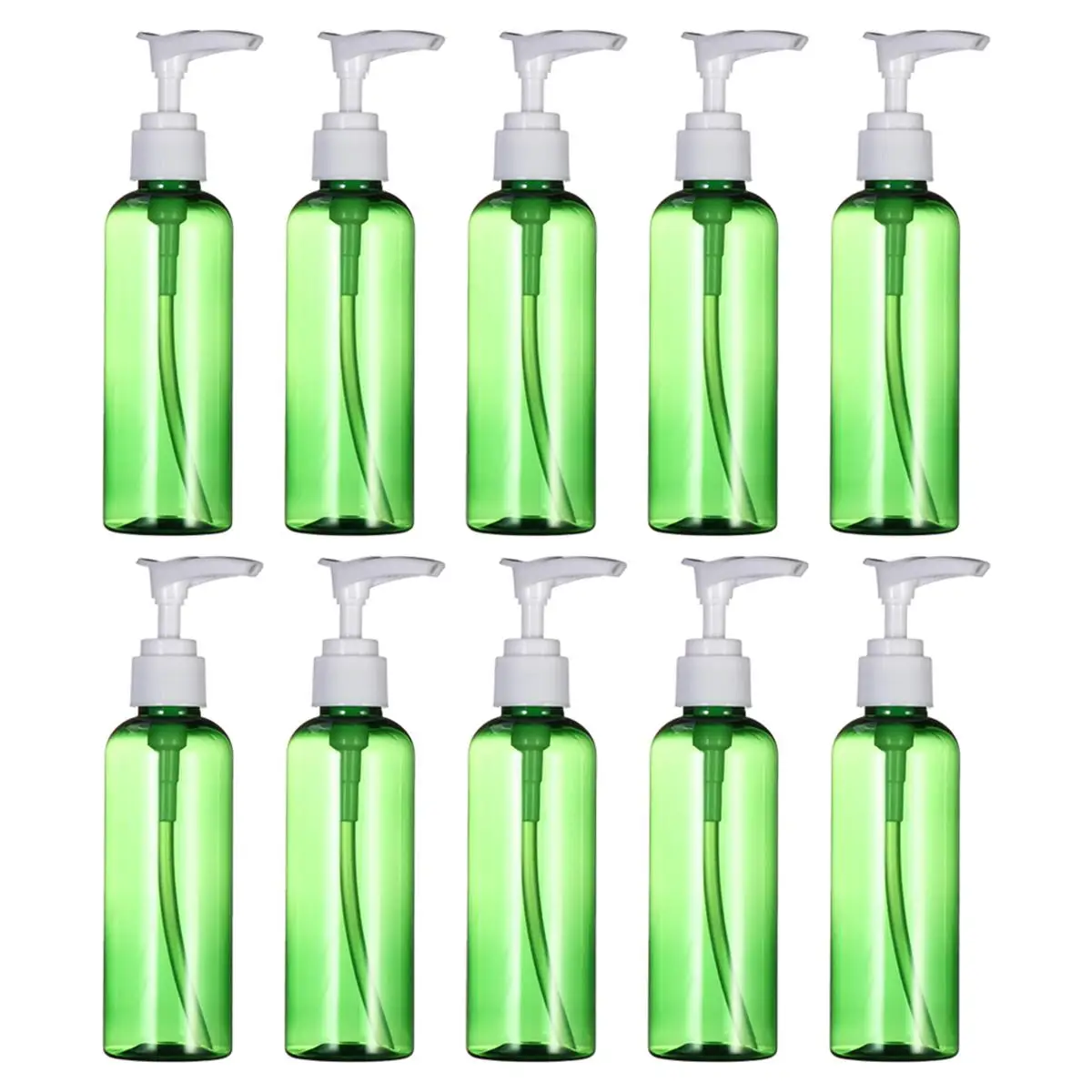 10 Pcs Travel Shampoo Bottles Round Shoulder Friendly Lightweight Portable Pump Liquid Dispenser For Lotions Creams