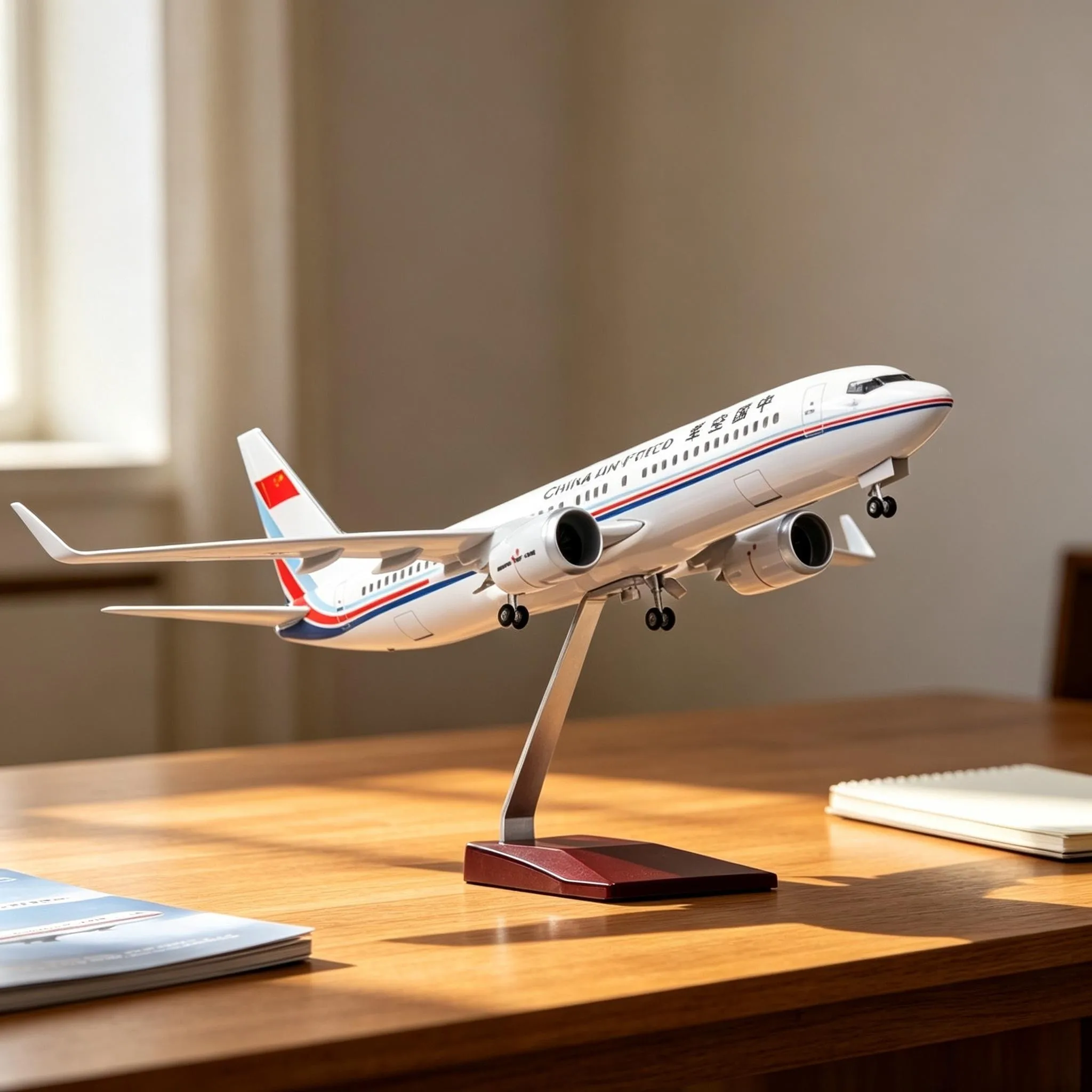 B737 China Air Force 47cm Large Scale Airplanes 737 Boe-ing Model Kit With Stand And Wheel For Adult Aviation Souvenir Gift