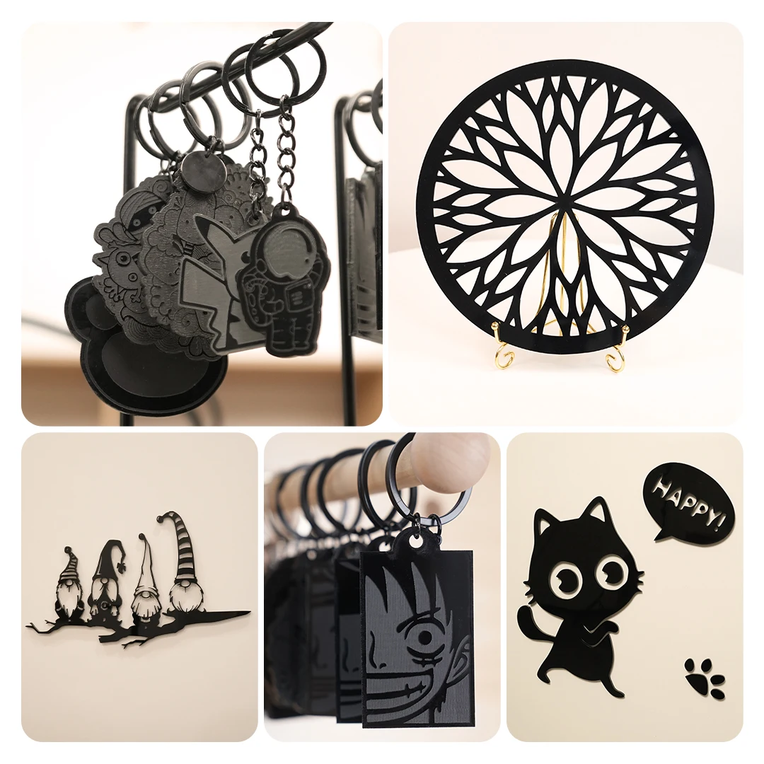 

5PCS /LOT Laser Engraving Machine Engraving Material Kit Laser Test Piece Black Acrylics Handicraft Ornament Log 175x122.5mm