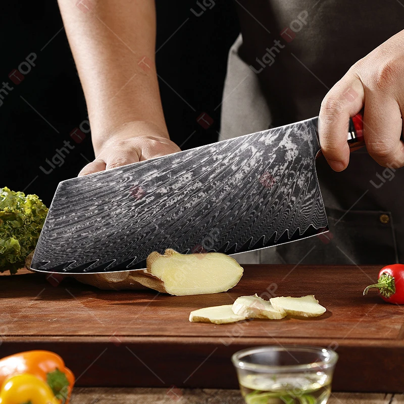 Japanese Kitchen Knife Damascus Steel Cutter Vegetables Slicer Universal Chef's Knife Sharp Bone Chopping Knife with Gift Set