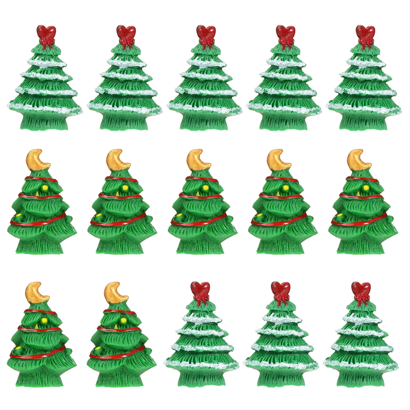 15 pezzi decorazioni per l'albero di Natale ornamento in resina abbellimento creativo per il desktop decorazione festiva dell'albero di pino per l'home office