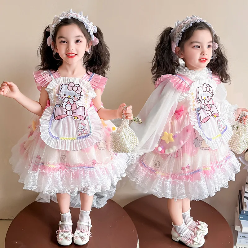 

Платье Лолиты, платье Hello Kitty, праздничная юбка для девочек, детское платье для девочек, детская одежда, одежда для девочек, каваи, аниме, подарок на день рождения, Рождество
