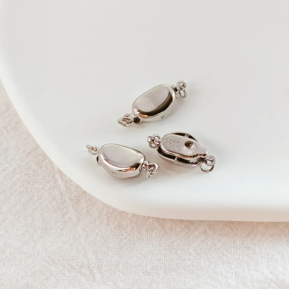 الأبيض K الذهب سبيكة على شكل قلب عصا مشبك اللؤلؤ سوار قلادة اتصال QQ رئيس DIY التبعي المشبك