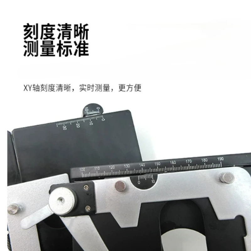 Biological microscope, mobile platform, mobile caliper metal, graduated stage, specimen holder fixed