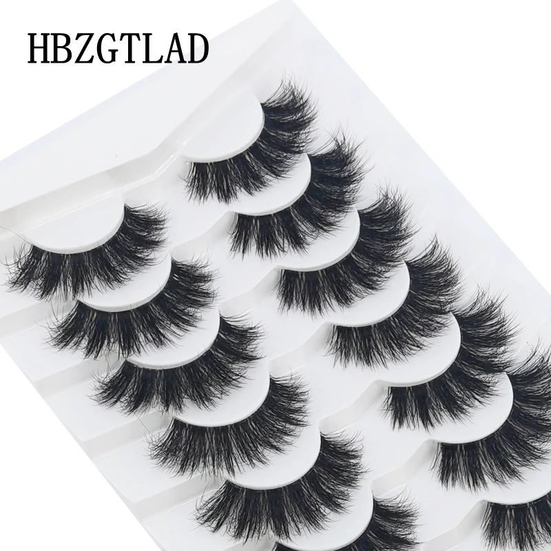 New 5/7/10 pairs Mink Eyelashes Clear Band Eye Lashes Crisscross Transparent Band False Eyelashes Handmade Natural Upper Lashes