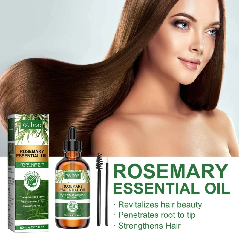Aceite romero para crecimiento del cabello, aceite esencial antipérdida rápido crecimiento, reparación daños, cuero