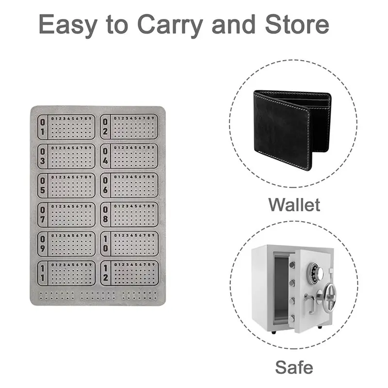 Crypto For 12, 18, 24 Words Seed Phrase Storage Metal Plate- Backup For Ledger, Trezor, BIP39 Hardware Wallets Colds Wallet-A25R view 3